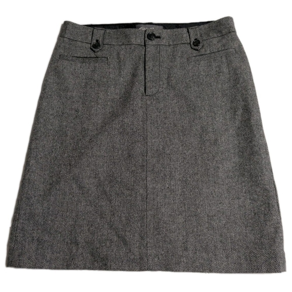 Eddie Bauer‎ Wool Blend Straight Skirt Gray Career Knee Length Womens T8 Lined